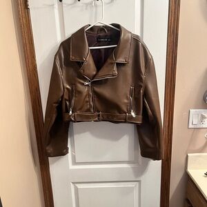 BNWOT Princess Polly Lioness Faux Leather Jacket